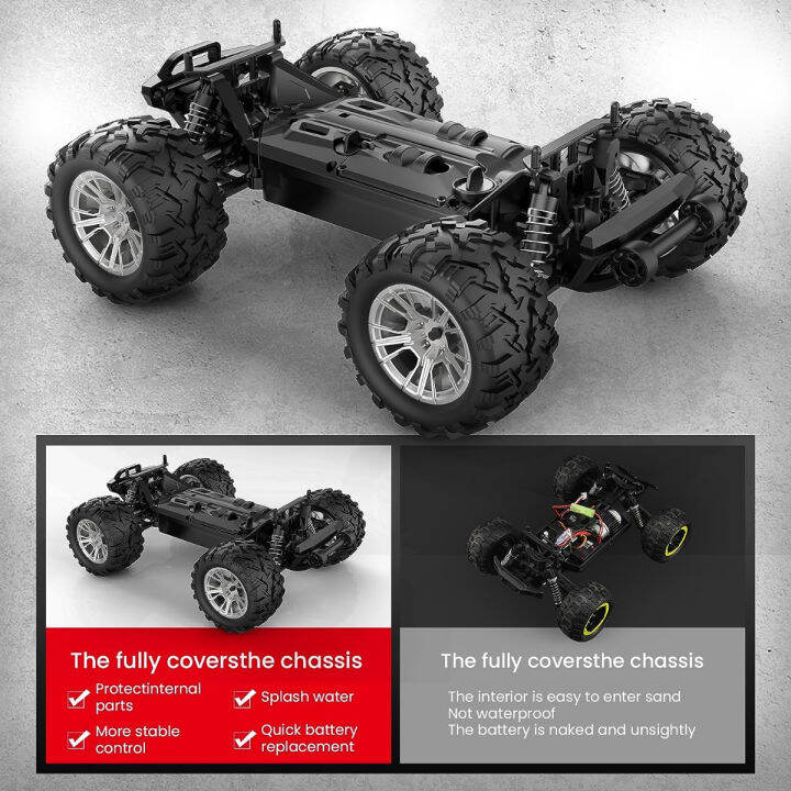 fuuy-rc-cars-for-adults-1-16-4wd-remote-control-car-max-42km-h-all-terrain-racing-rc-trucks-with-2-4-ghz-for-kids-off-road-waterproof-rc-truck-with-2-li-po-batteries-for-adults-red