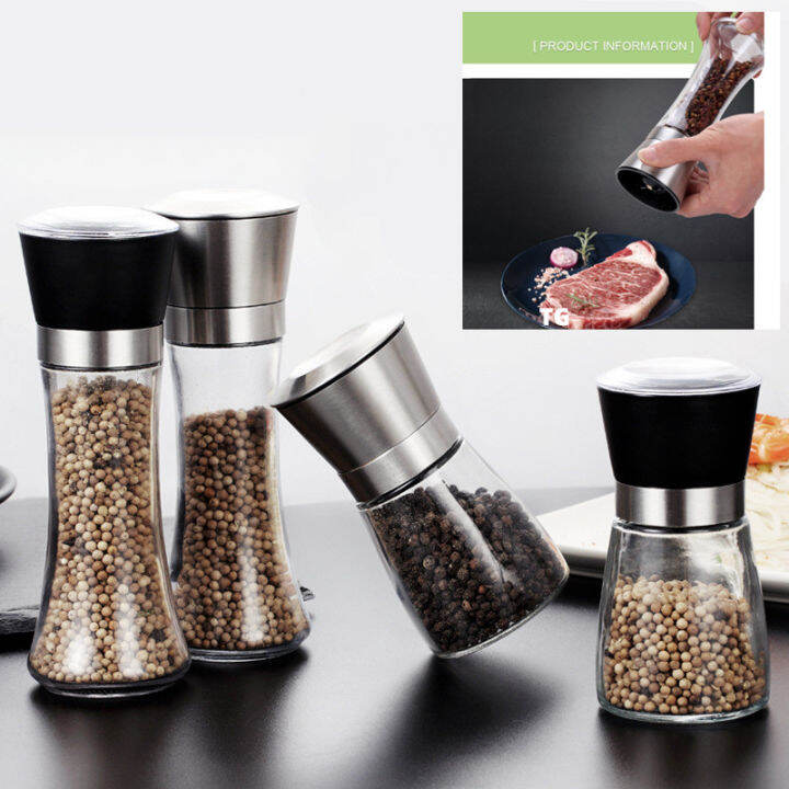 High Quality Manual Glass Pepper Grinder Salt Pepper Mill Grinder Spice