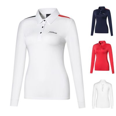 Golf clothing womens sweat-absorbing long-sleeved T-shirt outdoor sports quick-drying breathable polo shirt ball clothes Titleist W.ANGLE Castelbajac XXIO TaylorMade1 DESCENNTE✢□