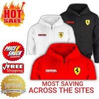 !!! เสื้อแจ็กเก็ตกันหนาวแขนยาว มีฮู้ด แต่งซิป พิมพ์ลายโลโก้ Scuderia Ferrari F1 SABLON PREMIUM Baju สําหรับผู้ชาย และผู้หญิง ผู้ใหญ่