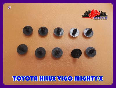 . TOYOTA HILUX VIGO MIGHTY-X OUTER DOOR LOCKING CLIP "BIG" SET (10 PCS.) "BLACK" (9) // กิ๊บแผงประตูนอก ขอบใหญ่ สีดำ (10 ตัว) สินค้าคุณภาพดี