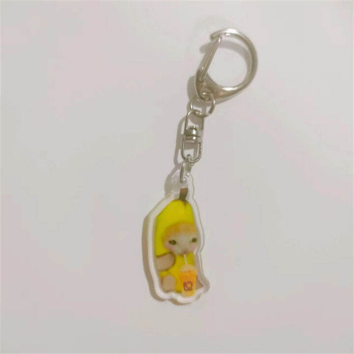 weblebrity-cat-keychain-banana-cat-keychain-cute-banana-cat-charm-weblebrity-cat-schoolbag-charm-cat-expression-keychain