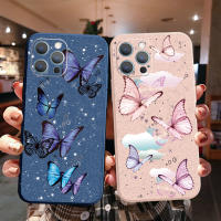 สำหรับ OPPO A16 A94 A53 A15 A15S A12 AX7 A53 A52 A72 A92 A74 A54 5G โทรศัพท์กรณีผีเสื้อ Gorgeous Sequins ที่ถูกต้องป้องกันขัดผิว