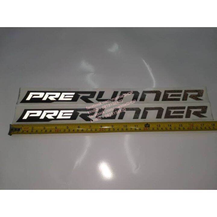 สติ๊กเกอร์งานตัดคอม-สำหรับติดแก้มท้ายรถ-toyota-revo-ปี-2020-คำว่า-prerunner-มีสีดำและสีขาว-sticker-โตโยต้า-รีโว้-ติดรถ-แต่งรถ