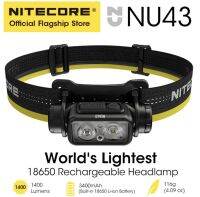 พร้อมส่ง NITECORE NU43 18650ไฟหน้าแบบชาร์จไฟได้1400Lumens Max Beam ระยะทาง130M ไฟคาดศีรษะ