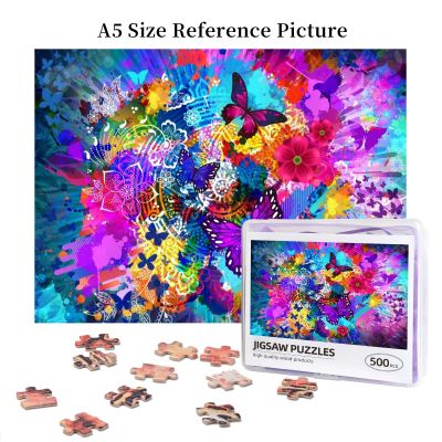 Flowers And Butterflies Wooden Jigsaw Puzzle 500 Pieces Educational Toy Painting Art Decor Decompression toys 500pcs