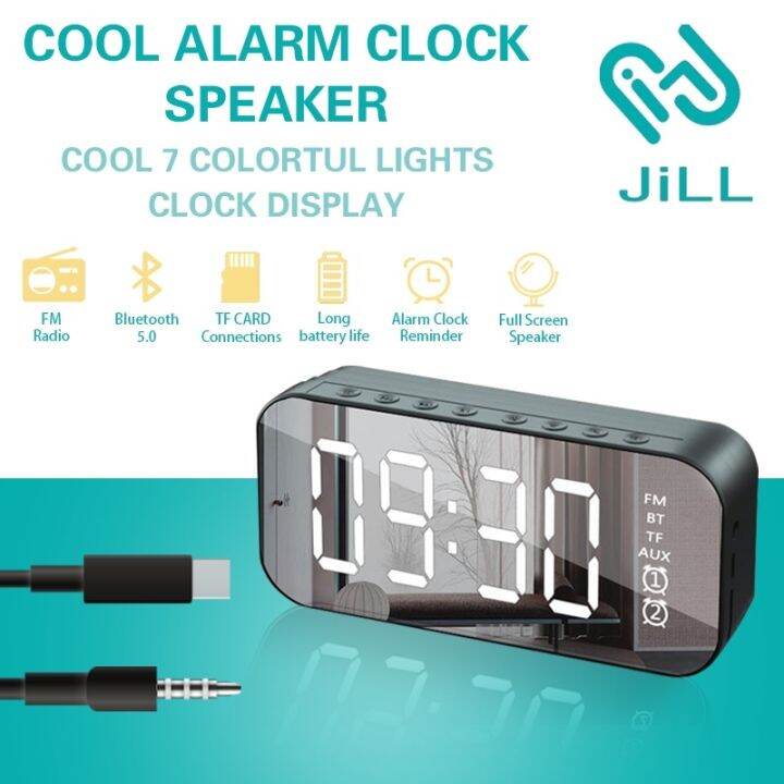wall clock Bluetooth Speaker LED Digital Alarm Clock With FM Radio LED