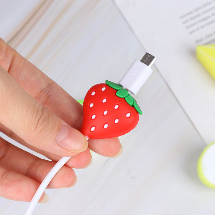 yizhuoliang-1pc-สายผลไม้น่ารัก-saver-cover-โทรศัพท์-usb-bite-charger-data-cord-protector