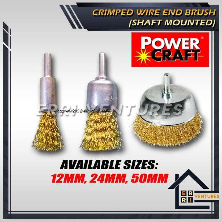 Wire brushes spout Wire brush for drill ♥Power Craft Crimped Wire End Brush (Shaft Mounted