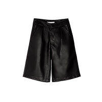 Toppies Faux leather shorts Women High Waist Knee Length Straight Shorts Streetwear 2021 Clothing