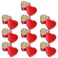 10pcs Heart Shape Gift Empty Tin Tins Metal Storage Cookie Tinplate Valentine Boxes Gift Candy Christmas Heart Box Wedding Can Storage Boxes