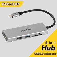 Essager ฮับ5 In 1 USB C ฮับตัวแปลงแบบหลายพอร์ตกับ4K USB HDMI 3.0 2.0 USB แบบพกพาฮับสำหรับ Ipad Macbook Pro/ สมุดบันทึกอากาศ