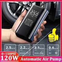 120W Tire Air Injector Automatic Tire Inflator Pump 150PSI Air Pump Electric Wireless Car Air Compressor for Motorcycle Bike Car Air Compressors  Infl