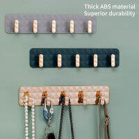 กันน้ำ Self-Adhesive Wall Hooks สำหรับแขวนกุญแจไม้แขวนเสื้อประตู Robe Hook Coat Rack ผ้าขนหนูผู้ถืออุปกรณ์ห้องน้ำ