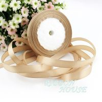 (25 yards/roll) 3/8" 10mm Champagne Single Face Satin Ribbon Webbing Decoration Gift Christmas Ribbons Gift Wrapping  Bags