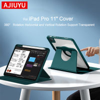 AJIUYUสำหรับiPad Pro 11 นิ้วฝาครอบสมาร์ท 2022-2018 Pro11 Air5 พร้อมช่องเสียบปากกาโปร่งใส 360 องศาการหมุนเปลือกป้องกัน-aerwererwess