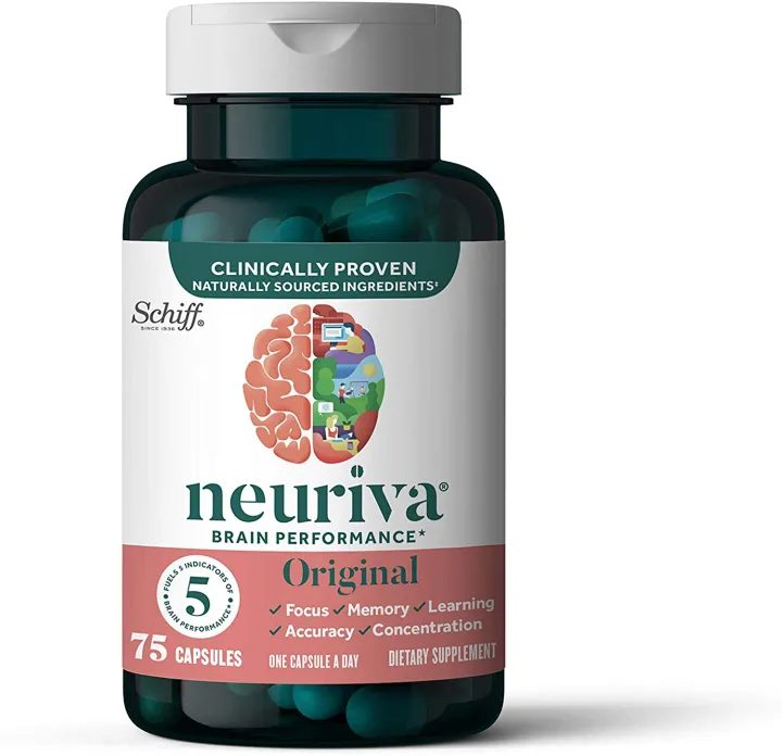 Nootropic Brain Support Supplement - NEURIVA Original Capsules (75 ...