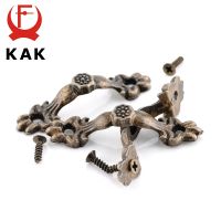 KAK 10pcs Box Handle 43x10MM Zinc Alloy Knob Tracery Bronze Tone Antique Pulls For Drawer Wooden Jewelry Box Furniture Hardware