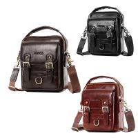 Brand Mens Leather One-Shoulder Messenger Bag First Layer Leather Multifunctional Leisure Backpack