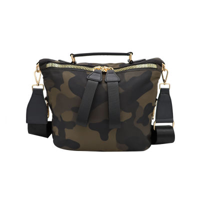 Camouflage Cross Body Bag Nylon Waterproof Womens Messenger Travel Bags Shoulder Fashion Handbags with Multi-Pocket for Ladies