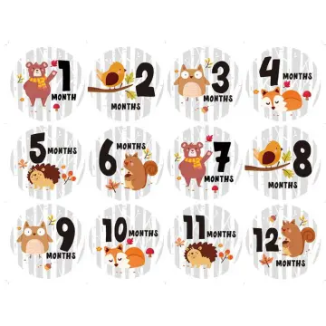 Farm Animal Baby Milestone Stickers