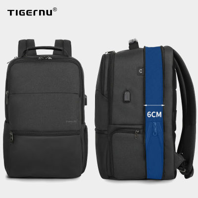 [Tigernu] กันน้ำ กันขโมย กระเป๋าโน๊ตบุ๊คแฟชั่น 19 ที่ขยายได้  ขนาดใหญ่ใส่ได้เยอะ มีช่อง USB สำหรับชาร์จไฟ รุ่น กระเป๋าสะพาย เป้ T-B3905 L
