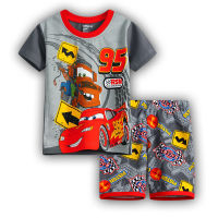 Lightning McQueen ชุดนอนเด็กเด็กชุดนอนฤดูร้อนชุดรูปแบบการ์ตูนตั้งแขนสั้นเสื้อยืดกางเกงขาสั้นชุดชุดนอนชุดนอนชายชุดนอนลายการ์ตูนเดรสเจ้าหญิงสำหรับเด็กผู้หญิง