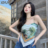 XIYUYI สายเอี๊ยมดึงรั้งหญิงเสื้อชั้นในสตรีภายในและภายนอกฤดูร้อนย้อนยุคที่สวยงามใน Cewek Seksi ที่มีสายรัดหน้าท้องผ้าพันคอส่วนบนผ้าพันคอสี่เหลี่ยมจัตุรัส