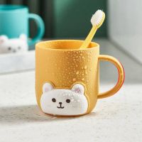 Bathroom Mouthwash Cup Toothbrush Washing Mouth Cups Plastic Home Hotel Tooth Brush Holder Cute Cartoon Bear Toothbrush Holder