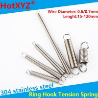 【LZ】 O Ring Hook Coil Pullback Cylindroid Helical Extension Tension Spring 304 Stainless Steel Wire Diameter 0.6mm 0.7mm