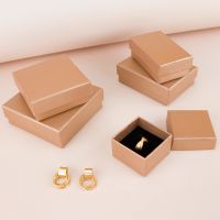 Champagne jewelry gift box jewelry packaging carton jewelry storage box ring necklace box rectangular sponge lined carton