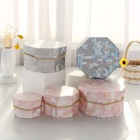 【YF】✹๑  Irregular Boxes Marble Printed Pattern Packing Flowers With Handle Wrapping Candys Birthday