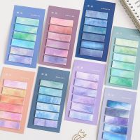 120 Sheets Morandi Gradient Notes Ruler Adhesive Memo Planner Diary Tag Label Book Office School