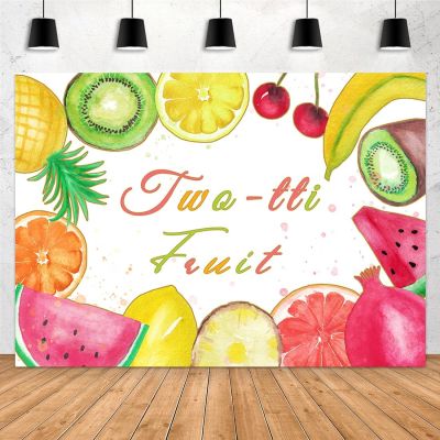 Happy Birthday Backdrop Summer Watercolor Tutti Fruity Bday Girl Photography Background Banner Cake Table Party Decorations
