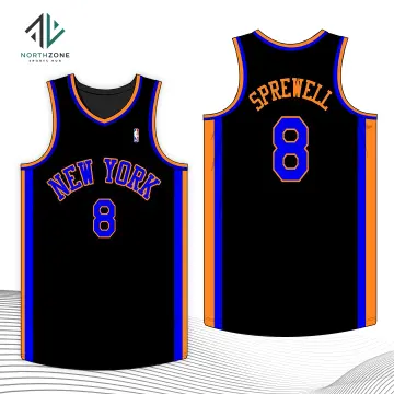 Latrell Sprewell #8 New York Knicks basketball Jersey Champion NBA Shirt  Blue M