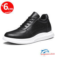 Elevator Sneakers Man Height Increase Insole 6cm White Black Shoes Taller Men Leisure Fashion Shoes