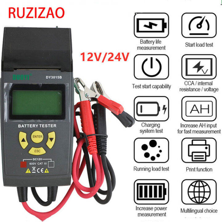 24V 12V Car Battery Tester Auto Cranking Charging Tester CCA Leadacid Multifunction Digital