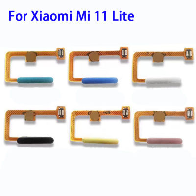 สำหรับเครื่องสแกนลายนิ้วมือ Xiaomi Mi 11 Lite สายเคเบิลงอได้ Mi11 Lite 5G เซ็นเซอร์ ID สัมผัสปุ่มโฮมซ่อมแซมชิ้นส่วนสมาร์ทโฟนกุญแจ