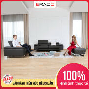 Bộ Sofa da thật Malaysia đen tuyền cho phòng khách hiện đại nhập khẩu mã