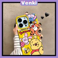 VENKI - เคสไอโฟน11 เคส iPhone Case Soft TPU เคสลูกอมสีเหลืองเคลือบเงาการ์ตูนน่ารักป้องกันกล้องกันกระแทกสำหรับ iPhone 14 13 12 11 Pro Max 7 8 Plus X XR