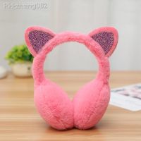 Cute Cat Ear Women Girl Fur Winter Earmuffs Ear Warmer New Woman Ear Cover Glitter Sequin Earmuffs Fur Headphones Fluffy Earcap