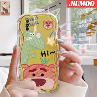 เคส JIUMOO สำหรับ OPPO A31 2020เคส A8ลายการ์ตูนหมีสตรอเบอร์รี่เนื้อครีมเคสมือถือกันกระแทกแบบใสนิ่มเคสโปร่งใสลายกล้องถ่ายรูปสร้างสรรค์เรียบง่ายอ่อนโยนฝาครอบป้องกัน