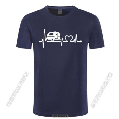 2022 June July August Summer New Cotton Man T-Shirts Tops Tees Stylish Chic Campers Travel Hiker Campers Heartbeat T Shirt