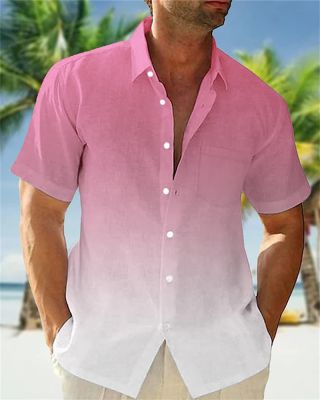 เสื้อฮาวายแขนสั้นผู้ชาย,เสื้อฤดูร้อน2023พิมพ์ลายสองสี5XL เที่ยวชายหาดท่องเที่ยวโอเวอร์ไซส์