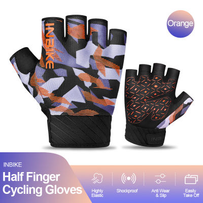 2021INBIKE Cycling Gloves Mens Womens MTB Road Gloves Breathable Mountain Bike Half Finger Gloves Bicycle Non-slip Sports Gloves