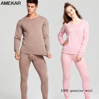 100 Genuine Wool Brushed Merino Thermal Underwear Women Thermo Shirt Thermos Winter Warm Long Johns Mens Couple Set Inner Wear