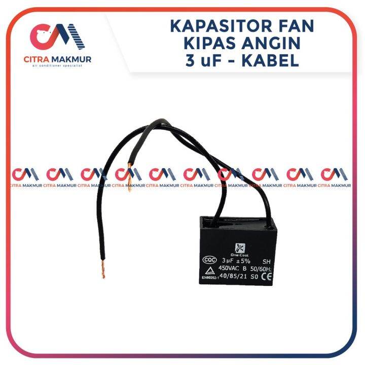 Kapasitor Kipas Angin 3 uf Kabel 2 SK Fan AC Capasitor mikro Air