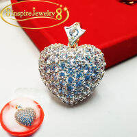 INSPIRE JEWELRY    จี้หัวใจฝังเพชร s , m หรือฝังพลอยทับทิม ให้เลือก ขนาด1.4x1.4 or  1.8x1.8cm และกล่อง งานจิวเวลลี่ หุ้มทองแท้ 100%