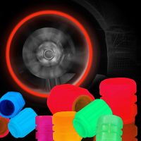 4pcs Upgrade Universal Luminous Tire Valve Cap Car Wheel Hub Glowing Decorative Tyre Rim Stem Cover Red/pink/orange/blue/Green