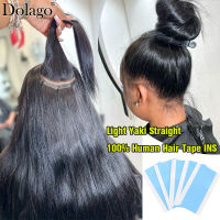 เทปต่อผมผมสำหรับผู้หญิงผิวดำ Light Yaki Straight Bundles Tape Ins Extensions Raw Microlink Hair Extension *